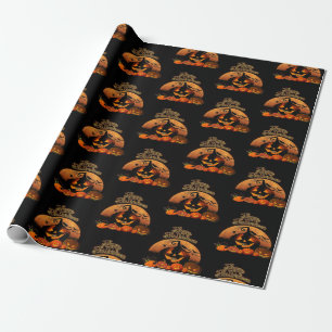Happy Halloween Cat Pumpkin Wrapping Paper
