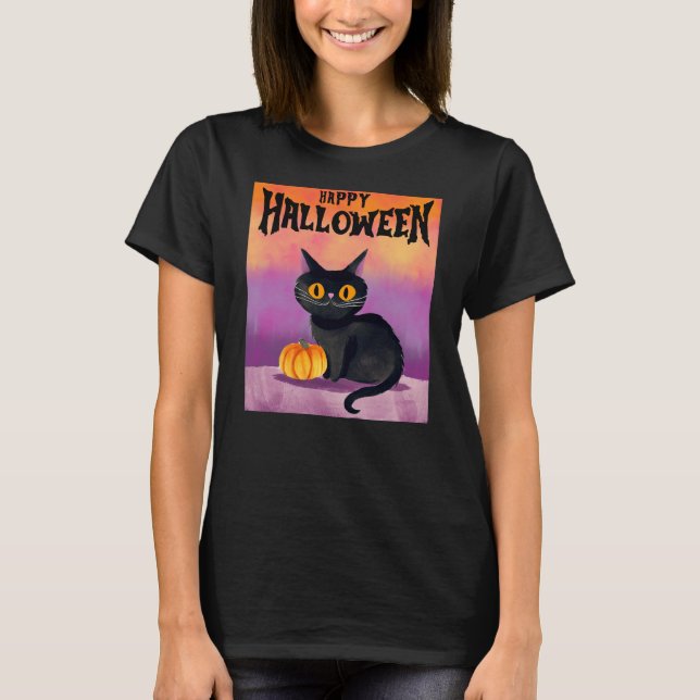 Happy Halloween Cat Shirt (Front)