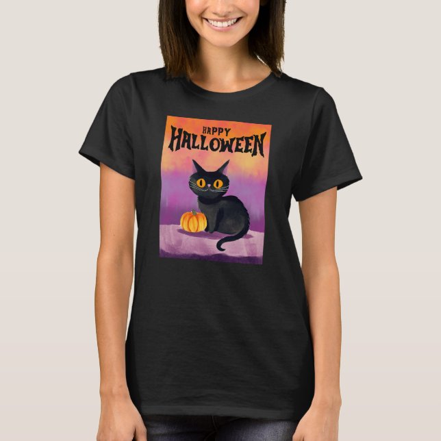 Happy Halloween Cat Shirt (Front)