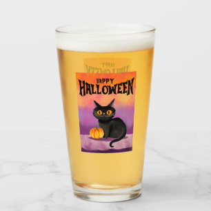 Happy Halloween Cat Shirt Glass