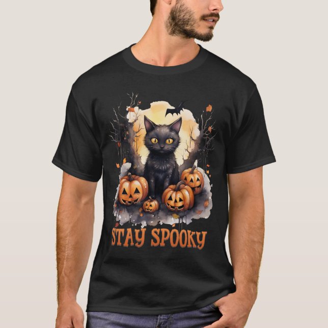 happy halloween cat T-Shirt (Front)