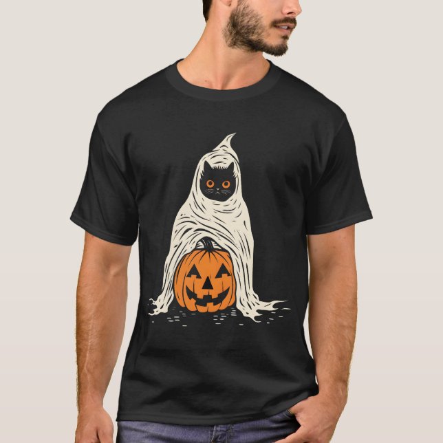 happy halloween cat T-Shirt (Front)