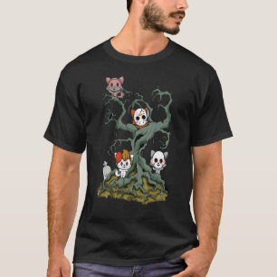 Happy Halloween Cats Mask Clown Costume Party T-Shirt