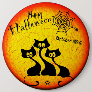 Happy Halloween Cats Round Button