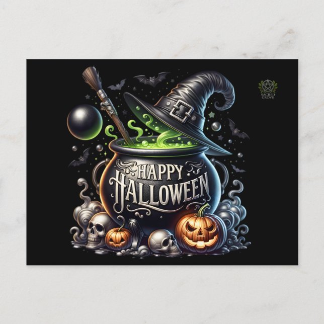 Happy Halloween Cauldron Invitation (Front)