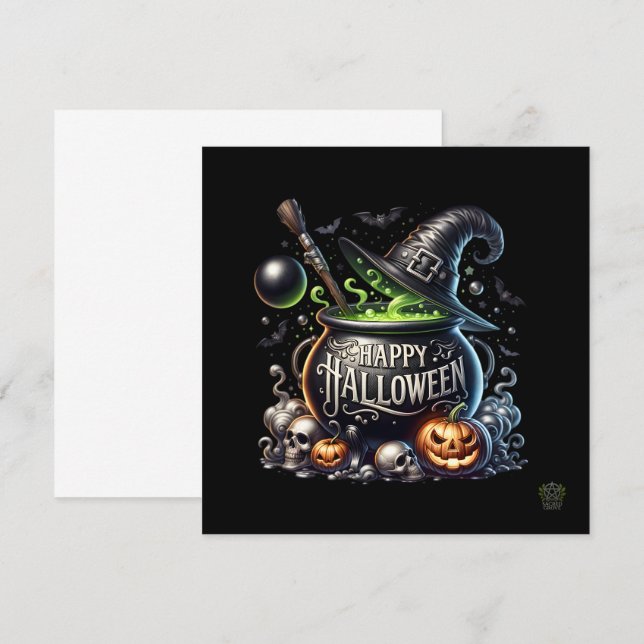 Happy Halloween Cauldron Invitation (Front/Back)