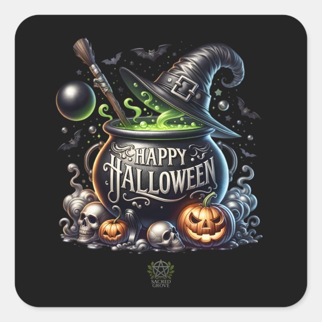 Happy Halloween Cauldron Stickers (Front)