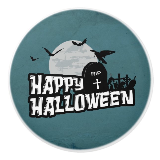 Happy Halloween Ceramic Knob (Front)