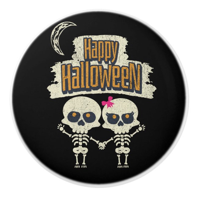 Happy Halloween Ceramic Knob (Front)