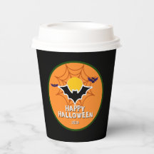 Happy Halloween cercle stickers & labels