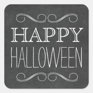 Happy Halloween Chalkboard Typography Stickers