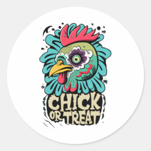 Happy Halloween Chick or Treat Thanksgiving Classic Round Sticker