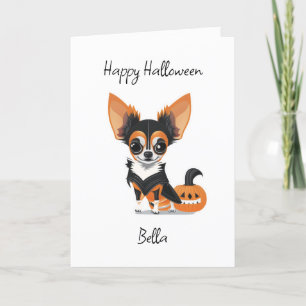 Happy Halloween Chihuahua and Colouring Page Card