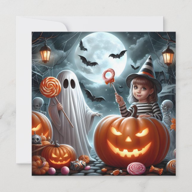 Happy Halloween Child Holiday Card (Front)
