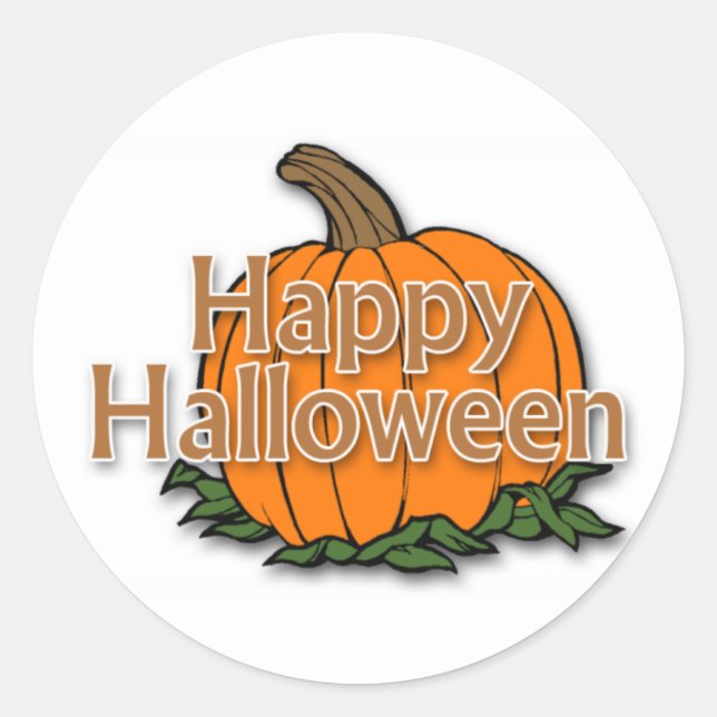 Happy Halloween Classic Round Sticker (Front)