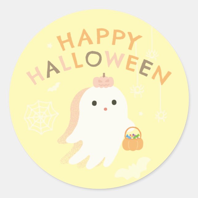 Happy Halloween Classic Round Sticker (Front)
