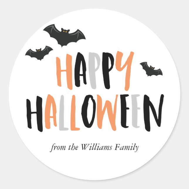 Happy Halloween Classic Round Sticker (Front)