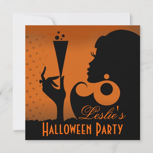 Happy Halloween Cocktail Party Invitation (Front)