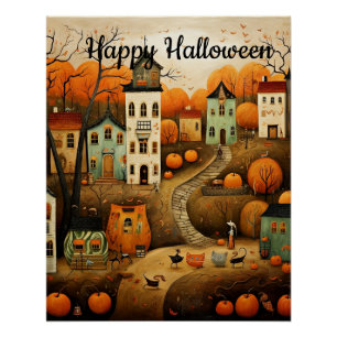Happy Halloween colorful illustration Poster