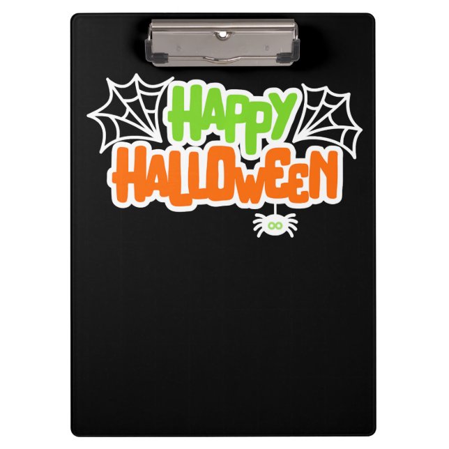 Happy Halloween Colourful Cute Spider Web Clipboard (Front)