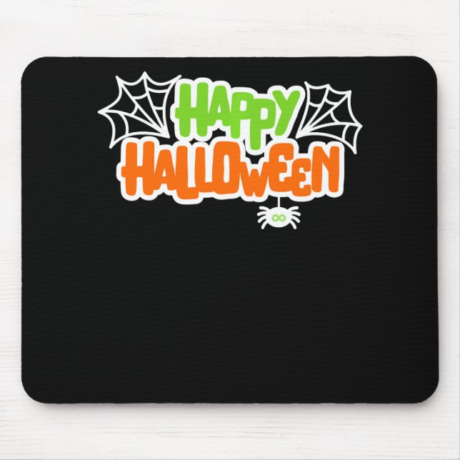 Happy Halloween Colourful Cute Spider Web Mouse Pad (Front)