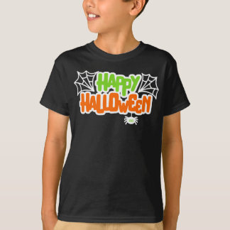Happy Halloween Colourful Cute Spider Web T-Shirt