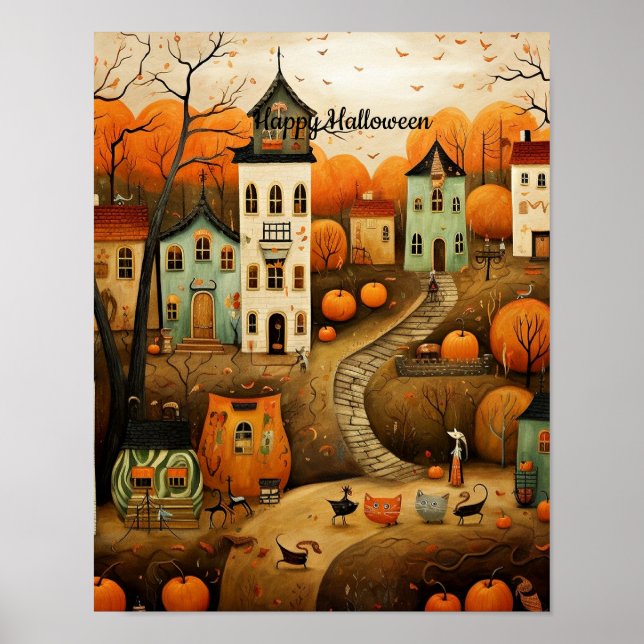 Happy Halloween colourful illustration Poster (Front)
