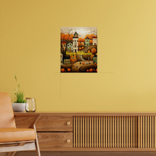 Happy Halloween colourful illustration Poster