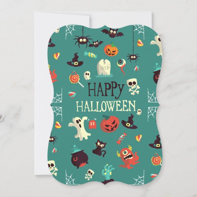 Happy Halloween  Colourful Pattern Card (Front)