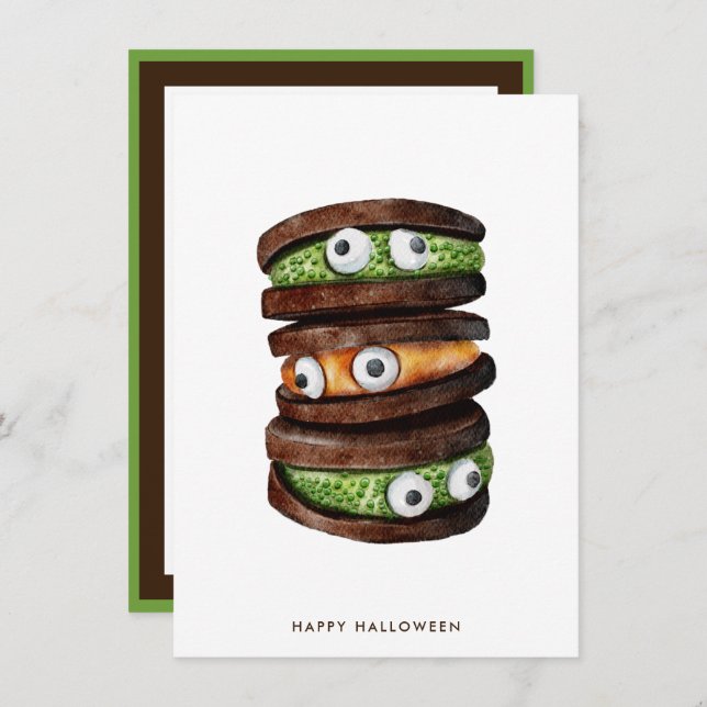 Happy Halloween Cookie Holiday Card (Front/Back)