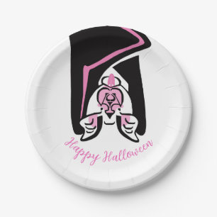 Happy Halloween - Cool Black BAT- Party Paper Plate