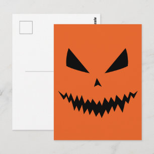 Happy Halloween Cool scary Jack O'Lantern pumpkin Postcard