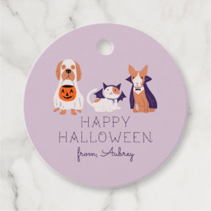 Happy Halloween Costume Cat Dog Favour Tags