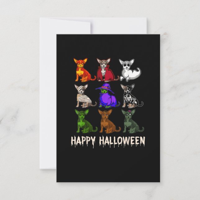 Happy Halloween Costume Chihuahua Dog Lovers RSVP Card (Front)