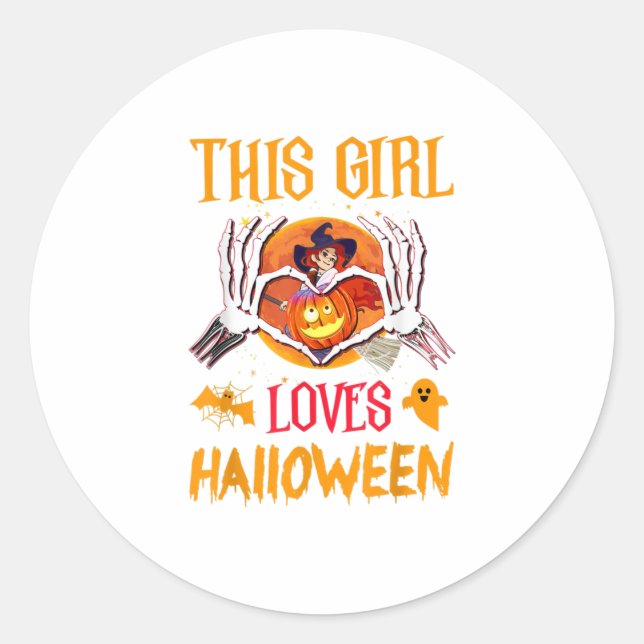 Happy Halloween Costume Design Classic Round Sticker (Front)