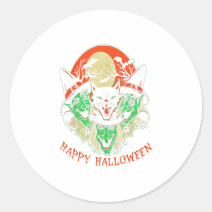 Happy Halloween Costume Design Witches Classic Round Sticker