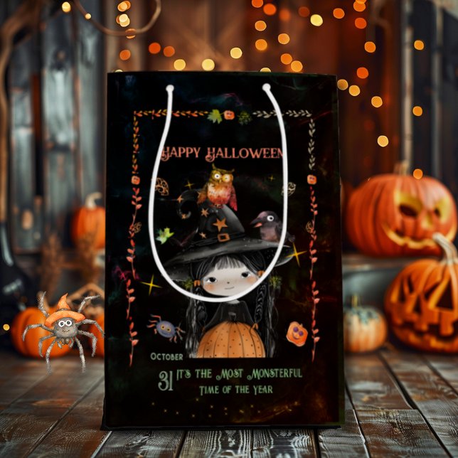 Happy Halloween Costume Party Witch Medium Gift Bag (Happy Halloween Costume Party Witch Medium Gift Bag)