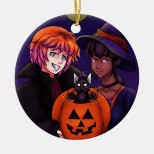 Happy Halloween Costumes Ceramic Tree Decoration