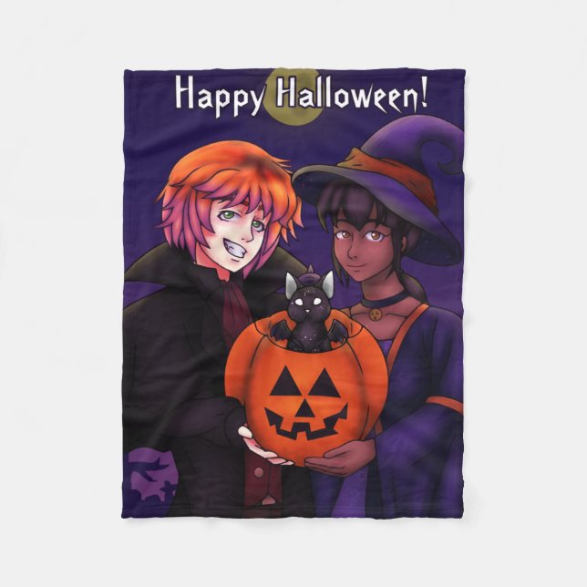 Happy Halloween Costumes Fleece Blanket (Front)
