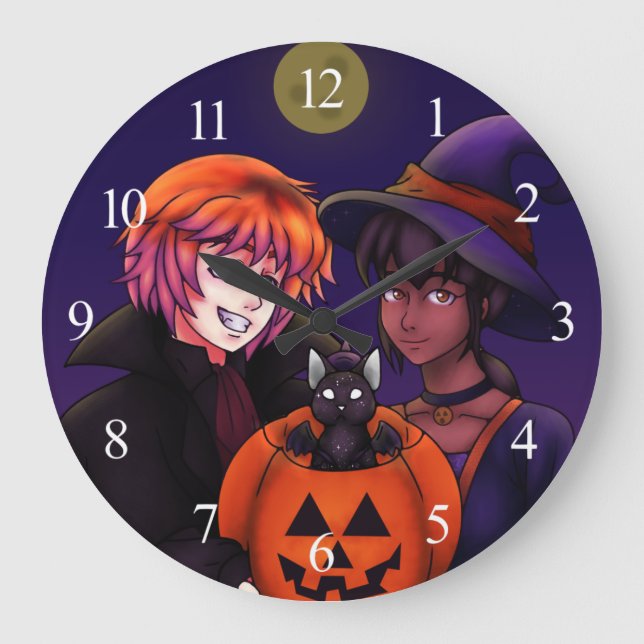 Happy Halloween Costumes Large Clock (Front)