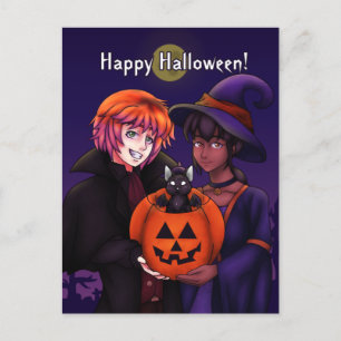 Happy Halloween Costumes Postcard