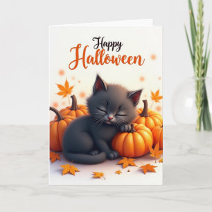 Happy Halloween Cosy Kitten Card