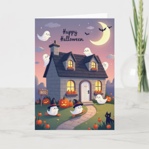Happy Halloween Cottage Card