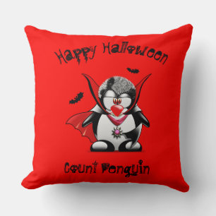 Happy Halloween Count Penguin Cushion