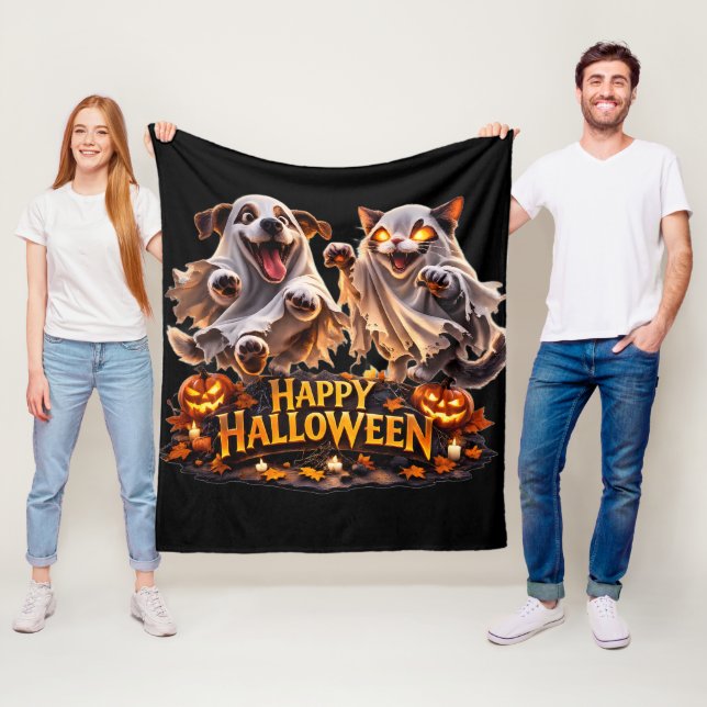 Happy Halloween cozy fleece Blanket (In Situ)