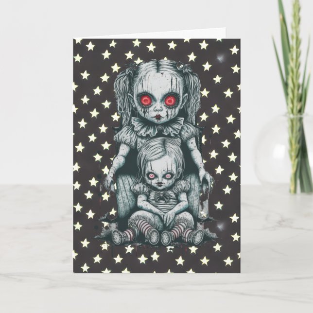 Happy Halloween Creepy Dolls Card (Front)