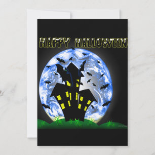 Happy Halloween Creepy Haunted House Invitation