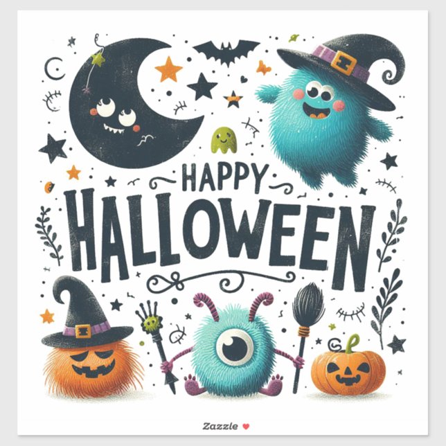 Happy Halloween Custom-Cut Vinyl Sticker (Sheet)