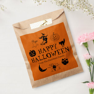 Happy Halloween custom name gift treat Favour Bags