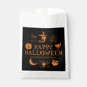 Happy Halloween custom name gift treat Favour Bags